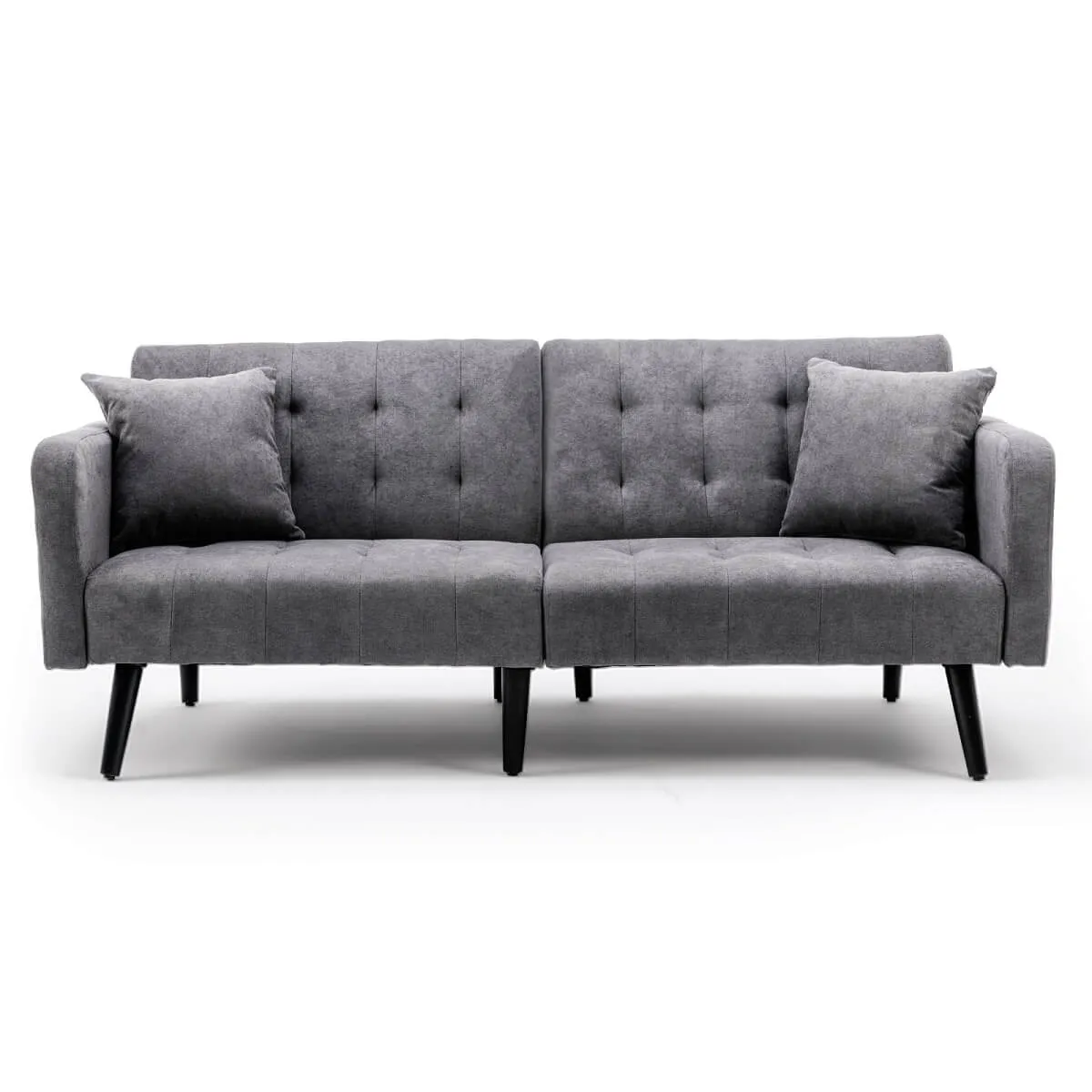 Convertible Foton Sectional Sleeper Sofa Bed Loveseat Couch Small Apartment Furniture Dark Gray