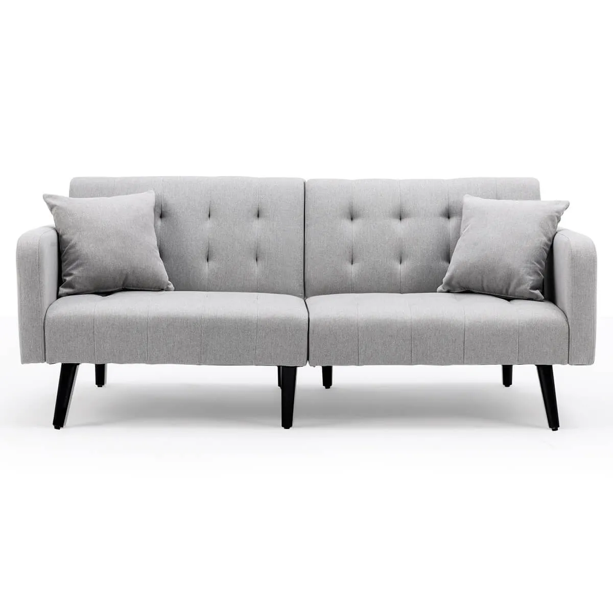 Convertible Foton Sectional Sleeper Sofa Bed Loveseat Couch Small Apartment Furniture Light Gray