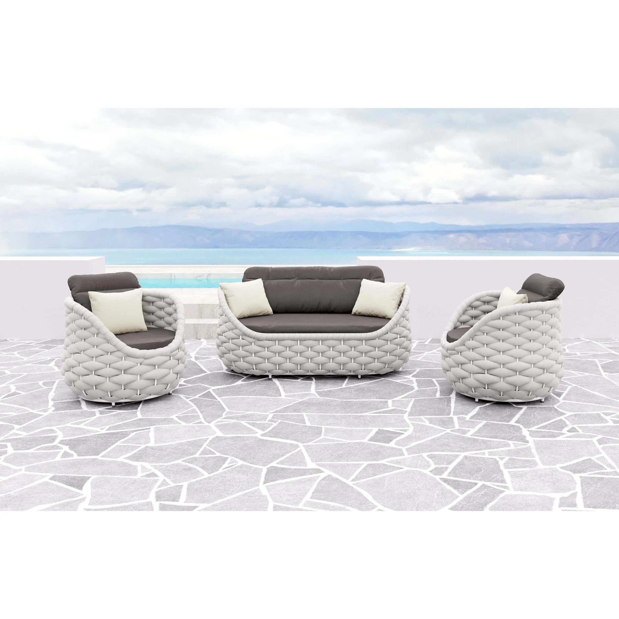 Coral Reef Loveseat, Gray