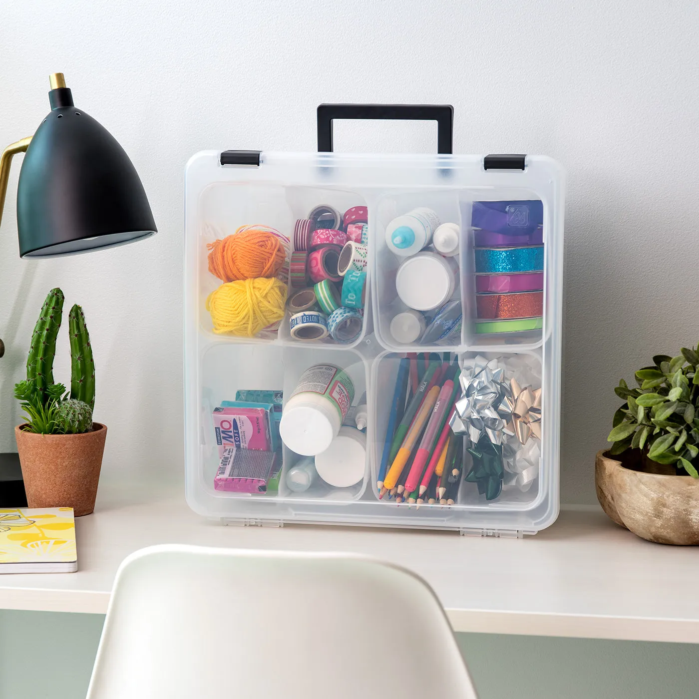 Divided Craft Bin, Clear