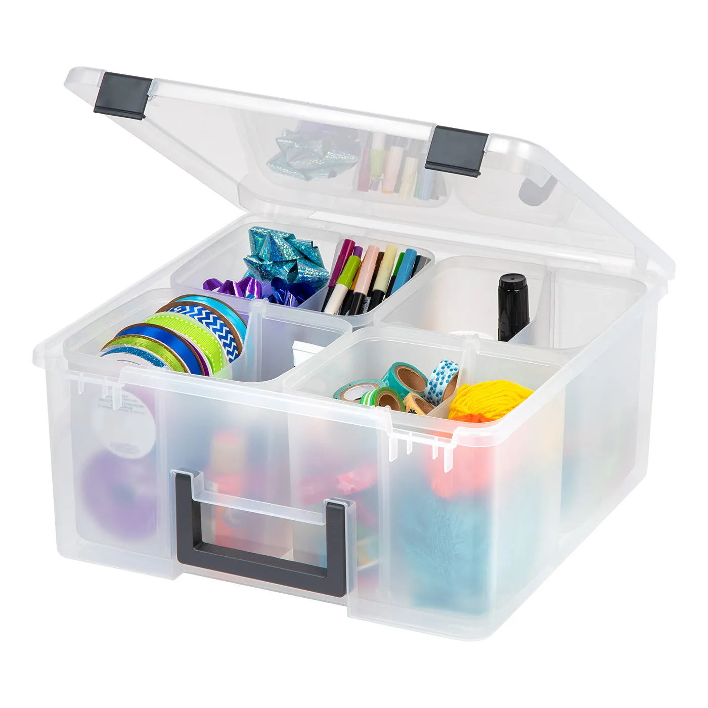 Divided Craft Bin, Clear