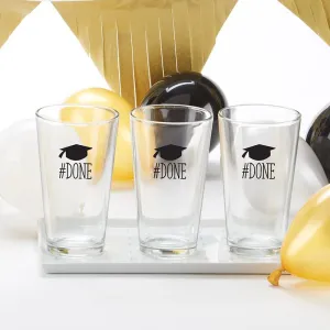 #Done Graduation Pint Glass 16 oz. (Set of 4)