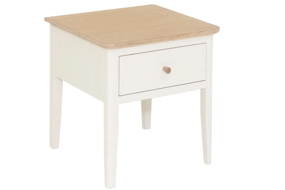 Eimear - Cream And Oak 1 Drawer Lamp Table