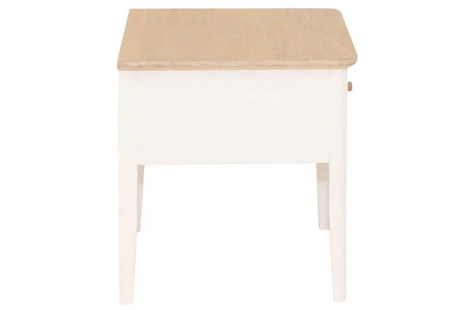 Eimear - Cream And Oak 1 Drawer Lamp Table