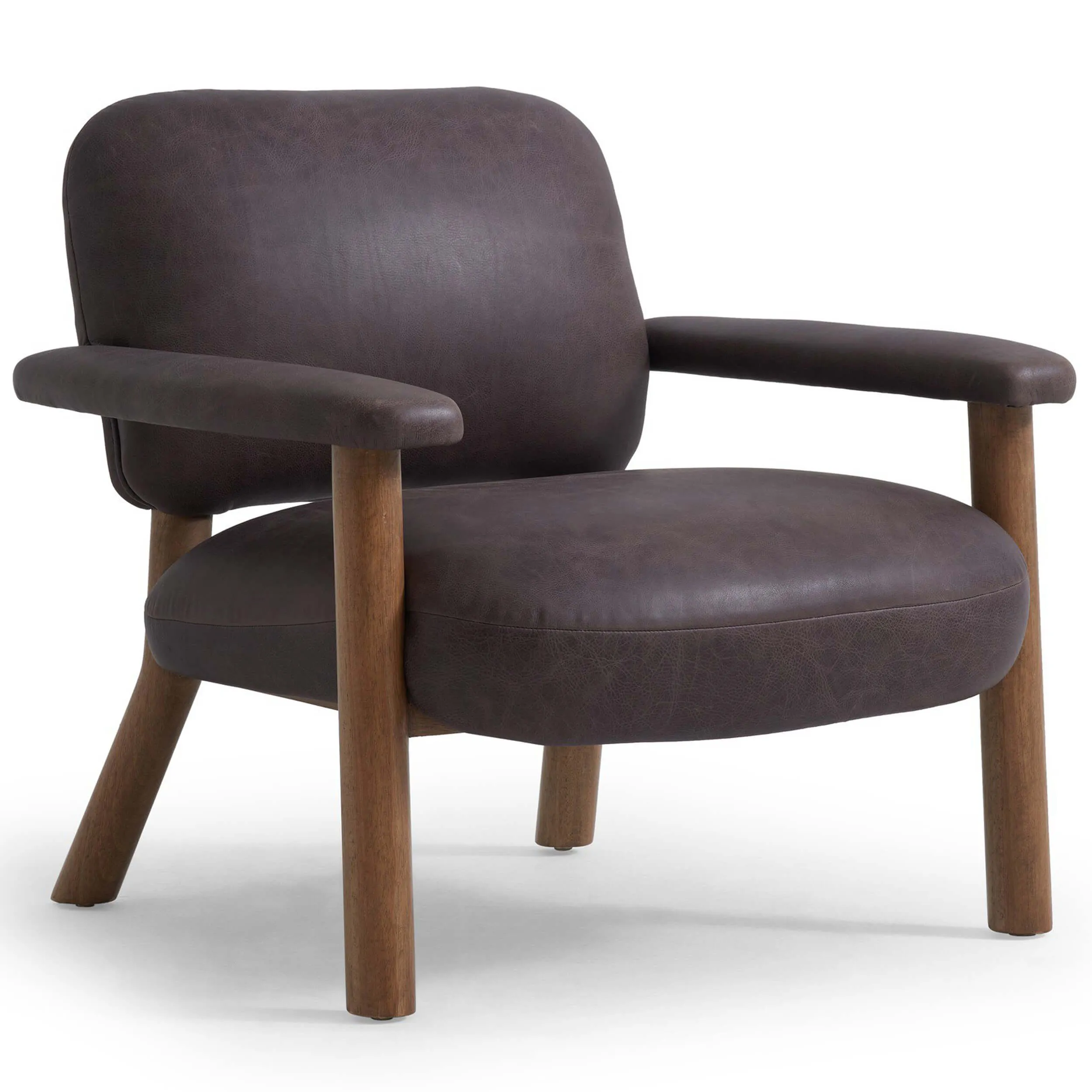 Eisley Leather Chair, Tumble Waxed Slate