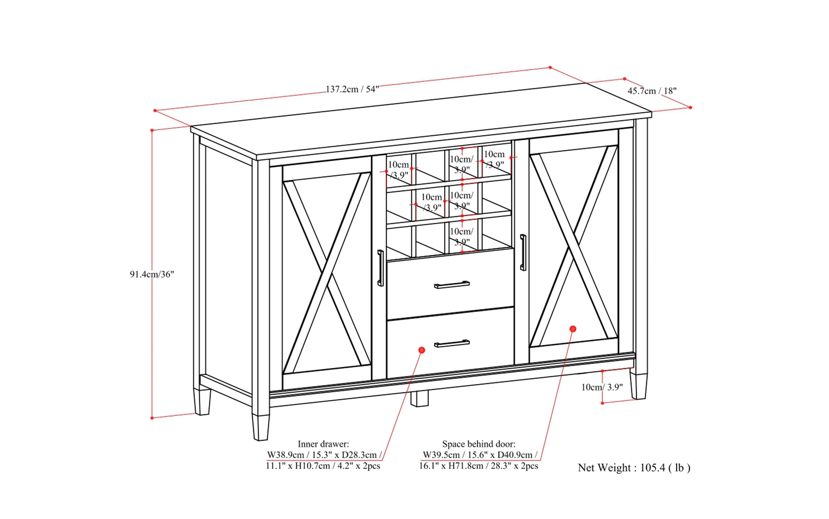 Ela Sideboard with Wine Storage