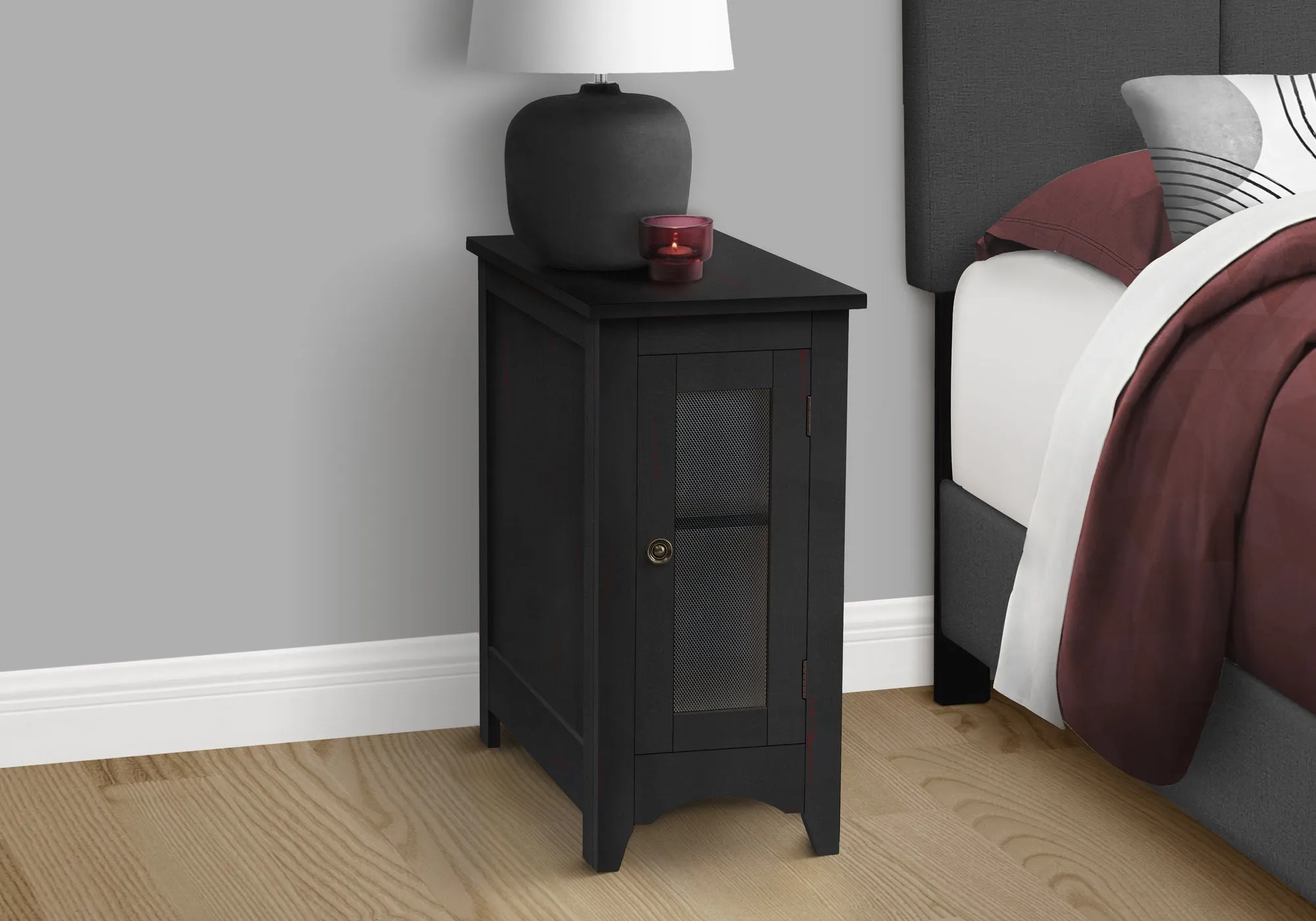 Elegance Black Transitional Nightstand: Sleek Storage & Style for Bedroom