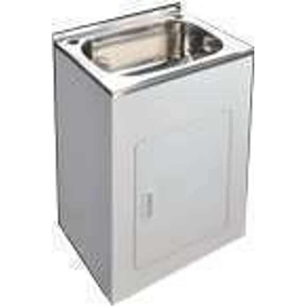 Evia Laundry Tub Smart Single Bowl with White Powdered SS Cabinet