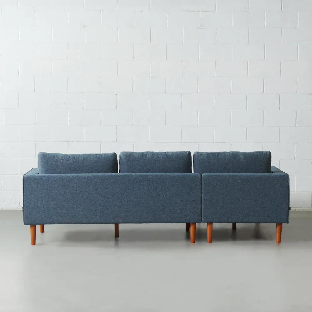 Blue Fabric Sectional Sofa with Right Chaise by FONDA