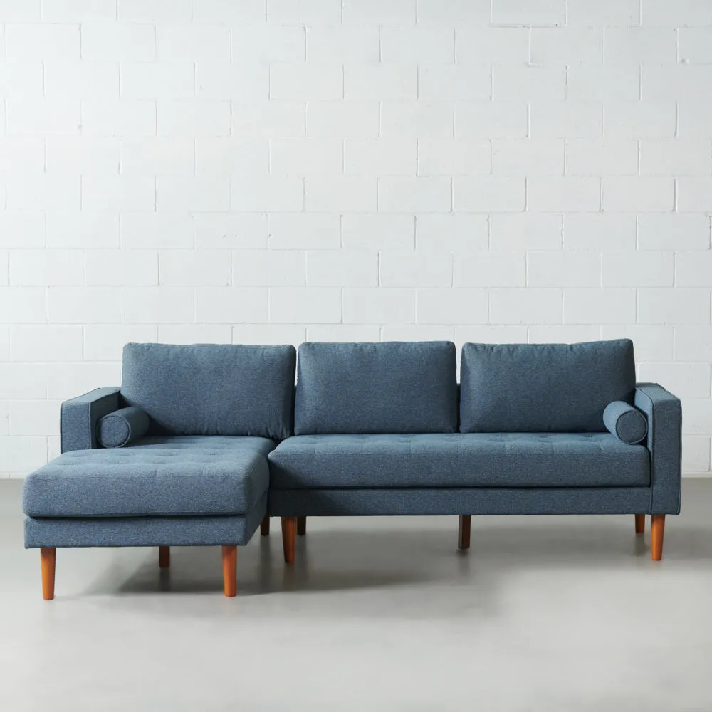 Blue Fabric Sectional Sofa with Right Chaise by FONDA