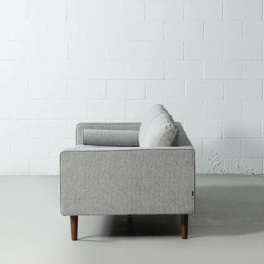 FONDA - Grey Fabric 3-Seater Sofa