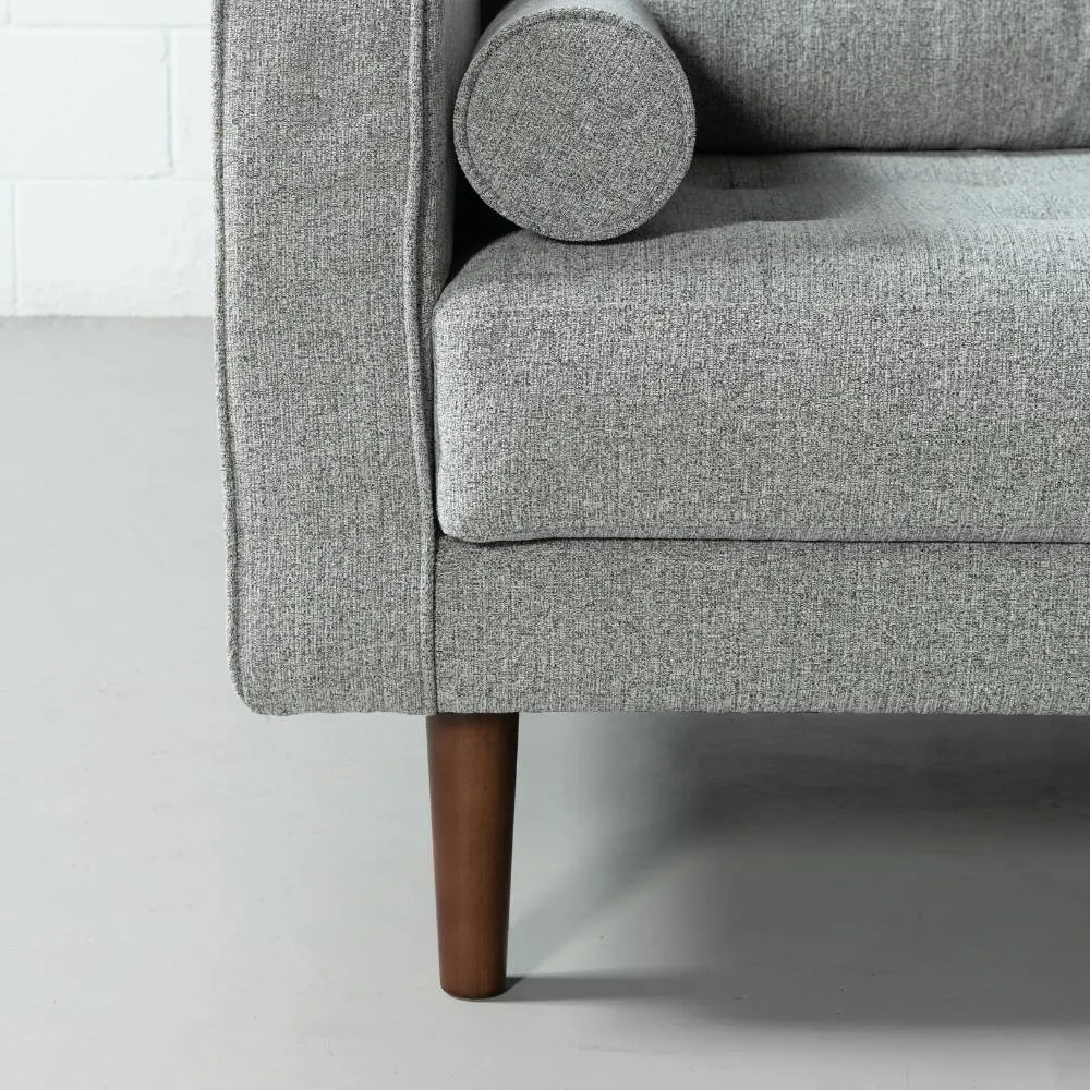 FONDA - Grey Fabric 3-Seater Sofa