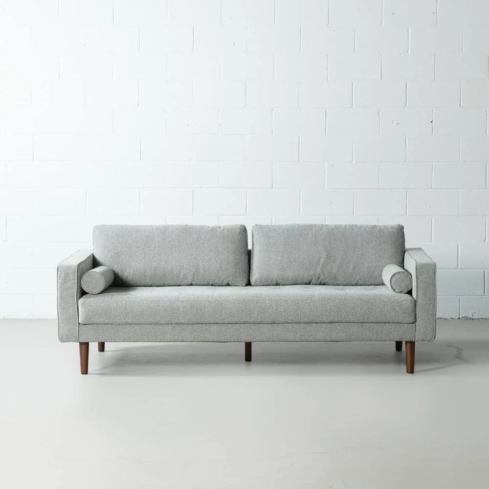 FONDA - Grey Fabric 3-Seater Sofa