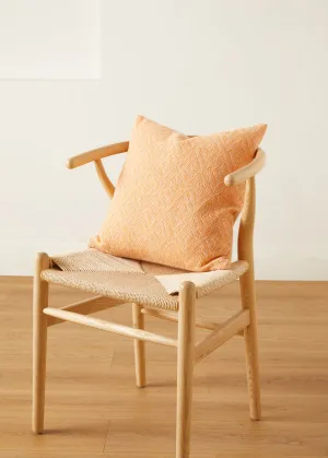 Foxford Orange and White Diamond Lambswool Cushion