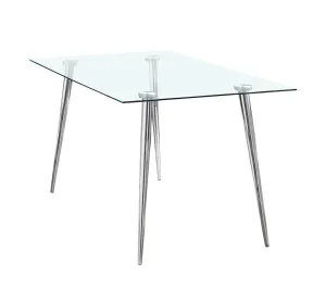 Gilman Rectangle Glass Top Dining Table | Modern Dining Room Furniture