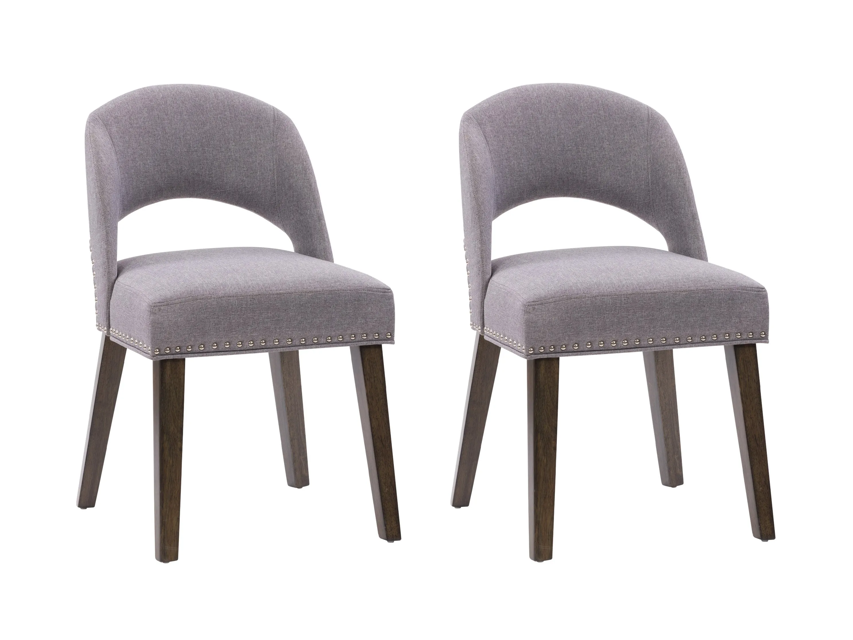 Grey Mid Century Dining Chairs, Set of 2