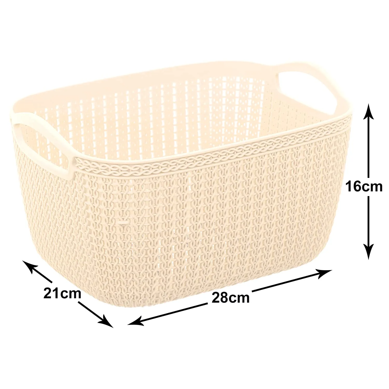 Heart Home Q-6 Designer Plastic Storage Basket For Store Fruits, Vegetables, Magazines, Cosmetics, Stationary Pack of 4 (Beach)-50HH01664