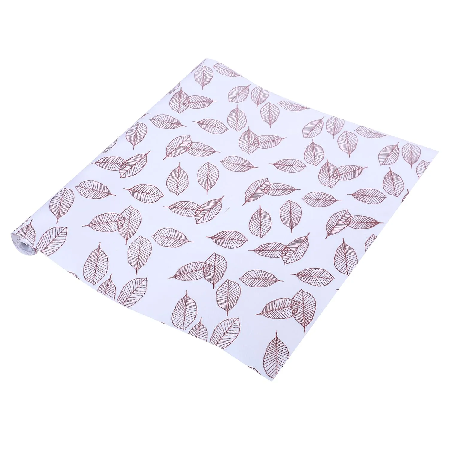 Heart Home Shelf Liner | EVA Kitchen Cabinet Shelf Mat | Anti-Slip Bathroom Mat | Fridge Mat | Table Mat | Brown Leaf Wardrobe Mat | 5 Meter | White