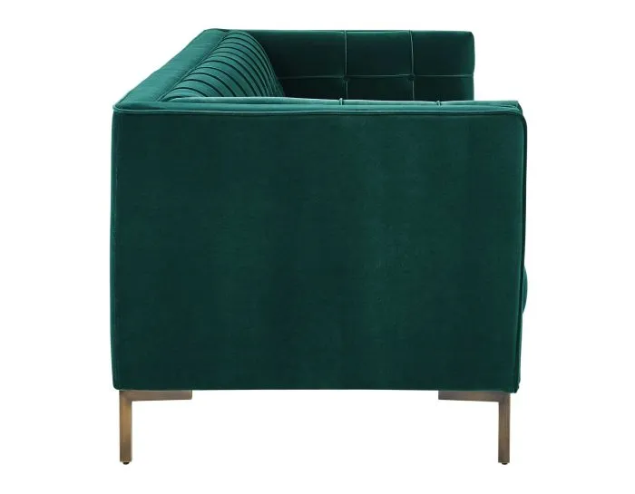 Isaac Channel Stitched Velvet Sofa