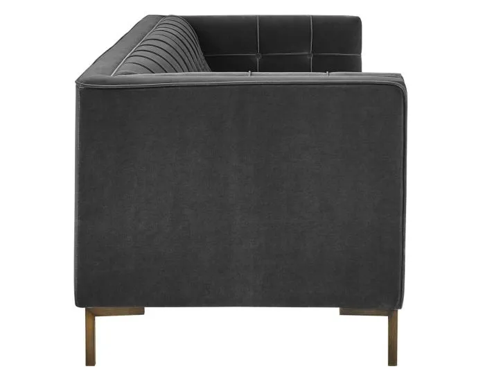 Isaac Channel Stitched Velvet Sofa