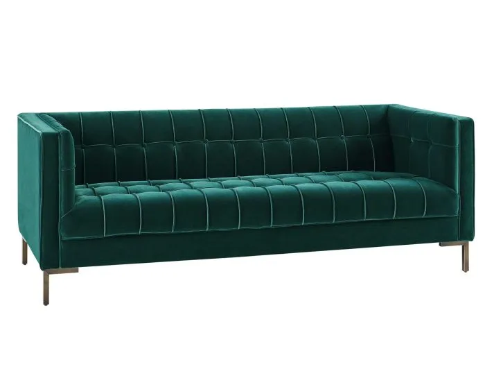 Isaac Channel Stitched Velvet Sofa