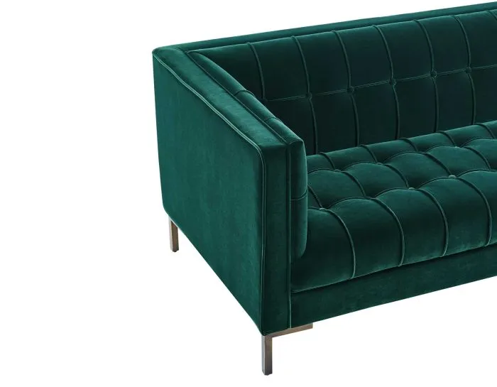 Isaac Channel Stitched Velvet Sofa