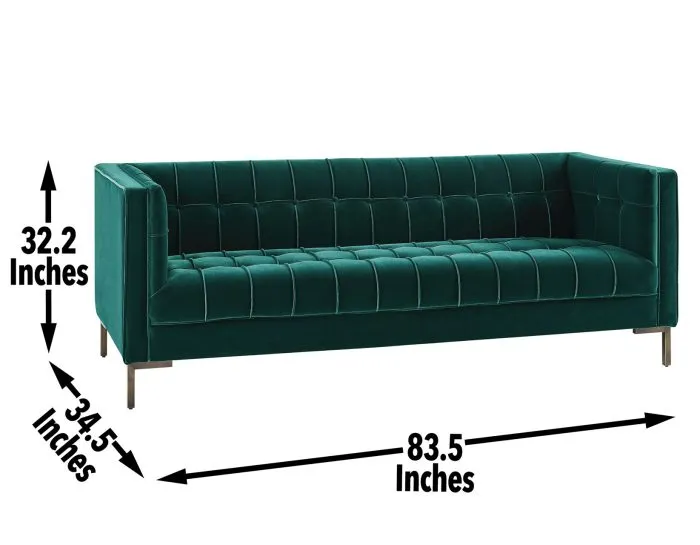 Isaac Channel Stitched Velvet Sofa