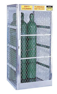 Justrite 65" X 30" X 32" Vertical 5-10 Cylinder Storage Locker For Flammables