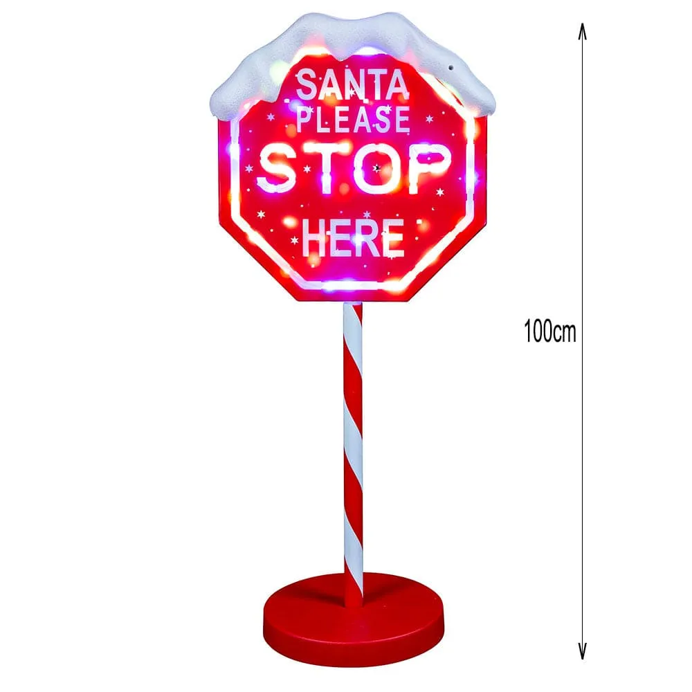 LED Multi Dual Purpose Stop Here Sign (100cm)