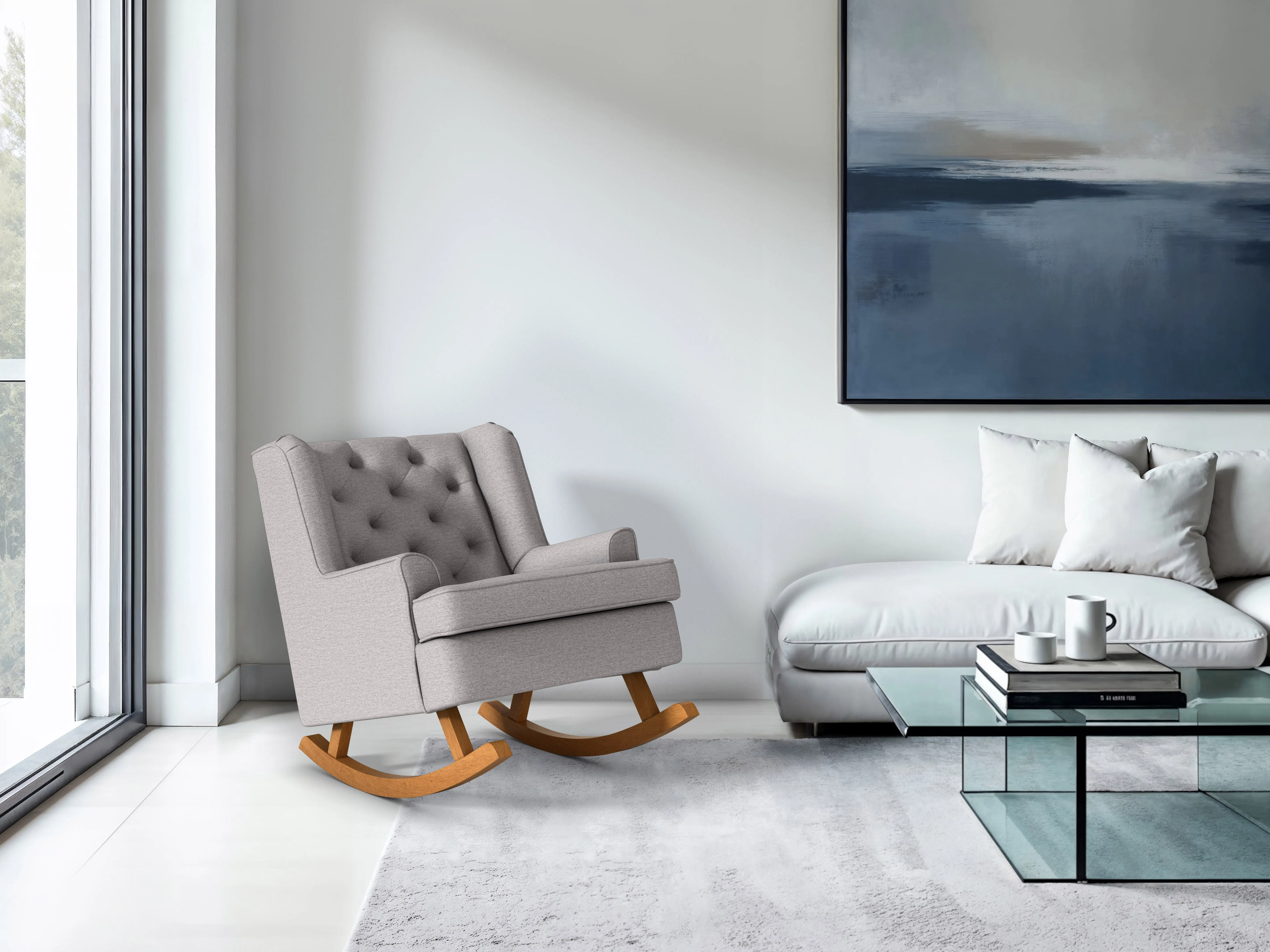 Light Grey Timeless Rocking Chair