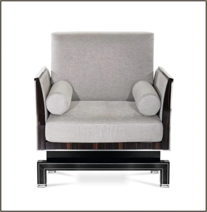 Luxurious Black-Framed Armchair In The Art Deco Style