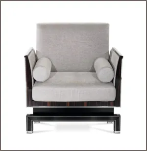 Luxurious Black-Framed Armchair In The Art Deco Style