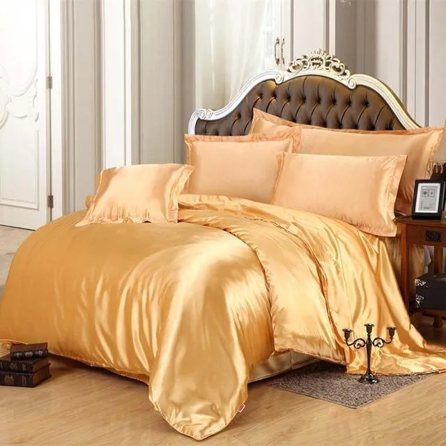 Luxury Satin Silk Bedding Duvet Cover Set