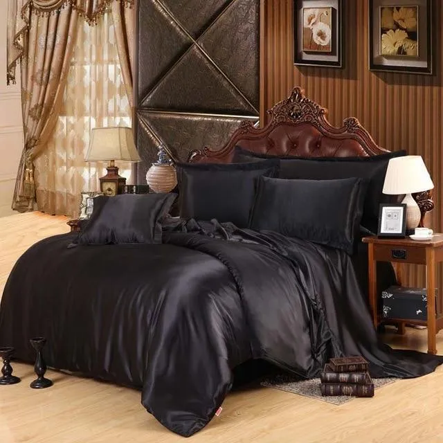 Luxury Satin Silk Bedding Duvet Cover Set