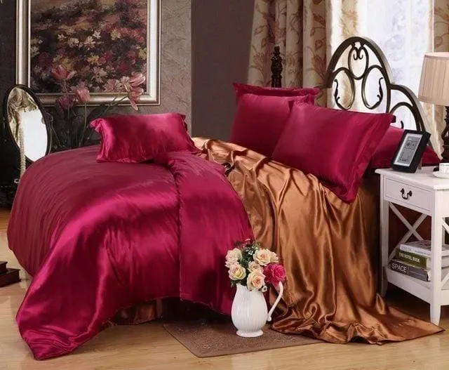 Luxury Satin Silk Bedding Duvet Cover Set