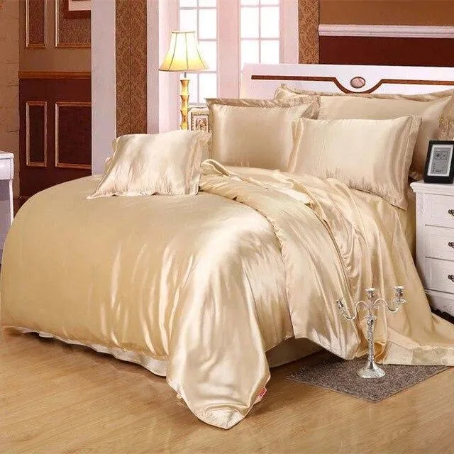 Luxury Satin Silk Bedding Duvet Cover Set