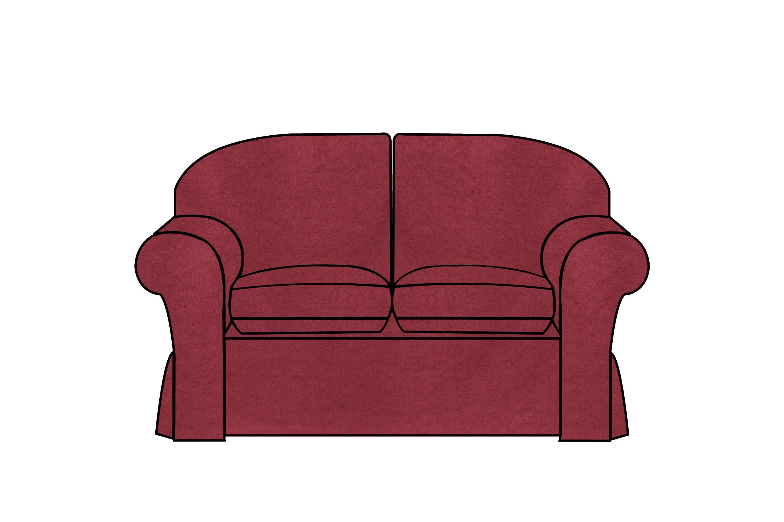 Madrid | 2 Seater Extra Loose Cover | Kingston Burgundy