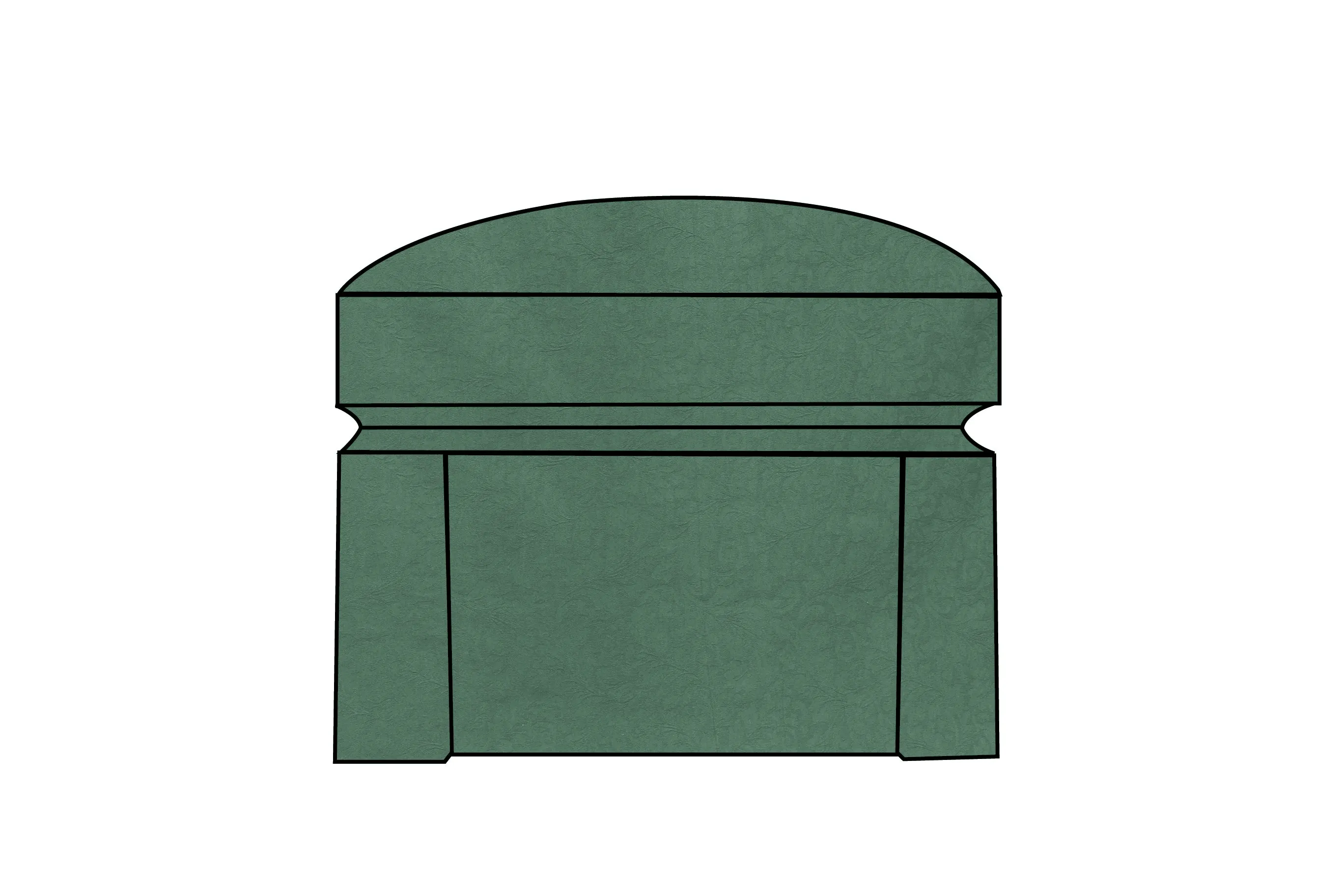 Madrid | Footstool Extra Loose Cover | Kingston Green