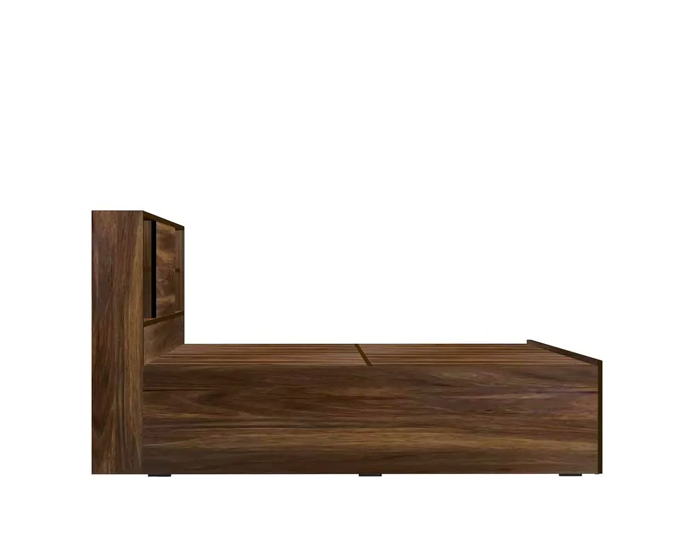 Magnus Engineered Wood Bed with Box Storage for Bedroom (Brown)