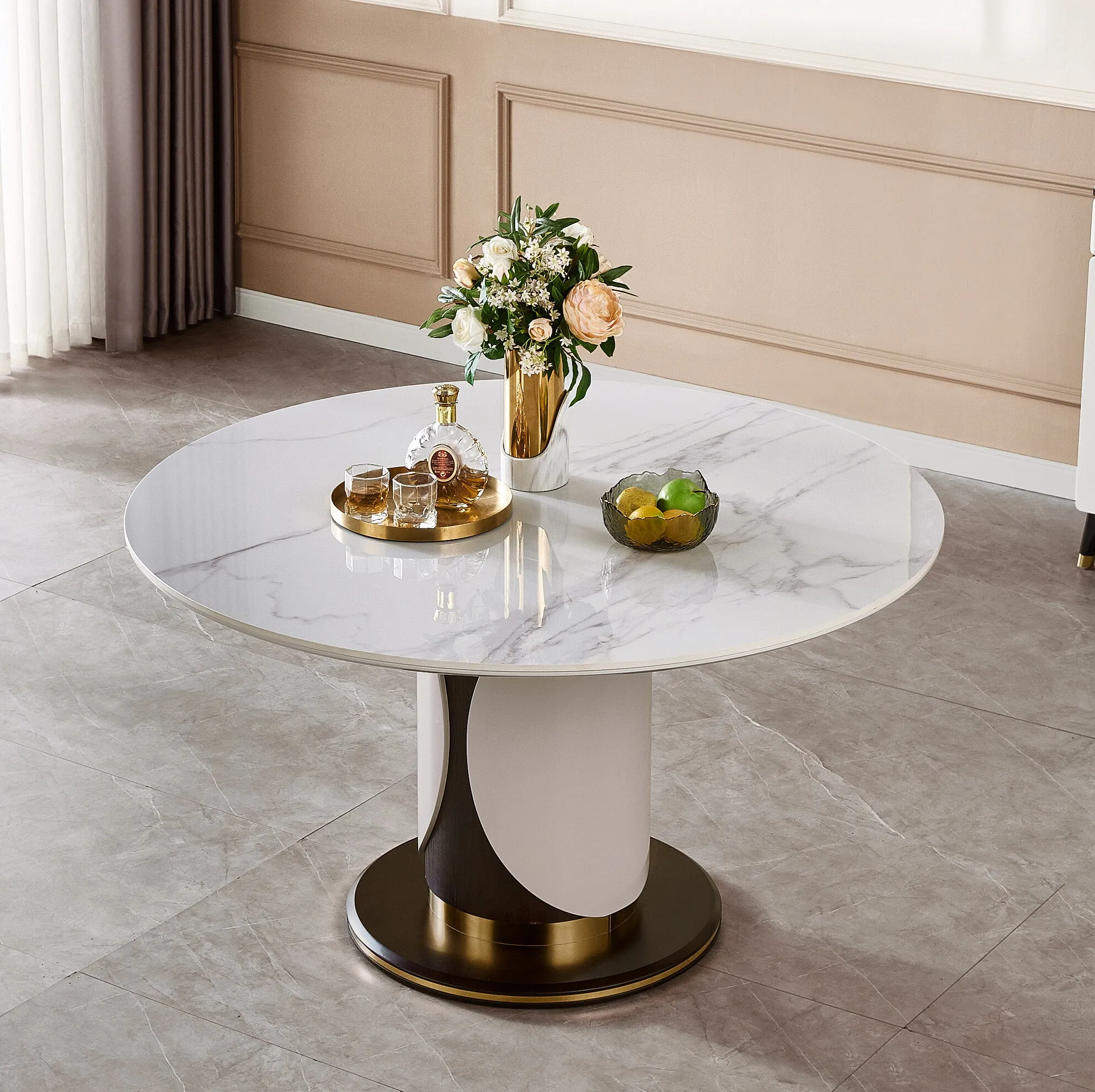 Luxurious MARBELLA Spin Rotating Glass Dining Table