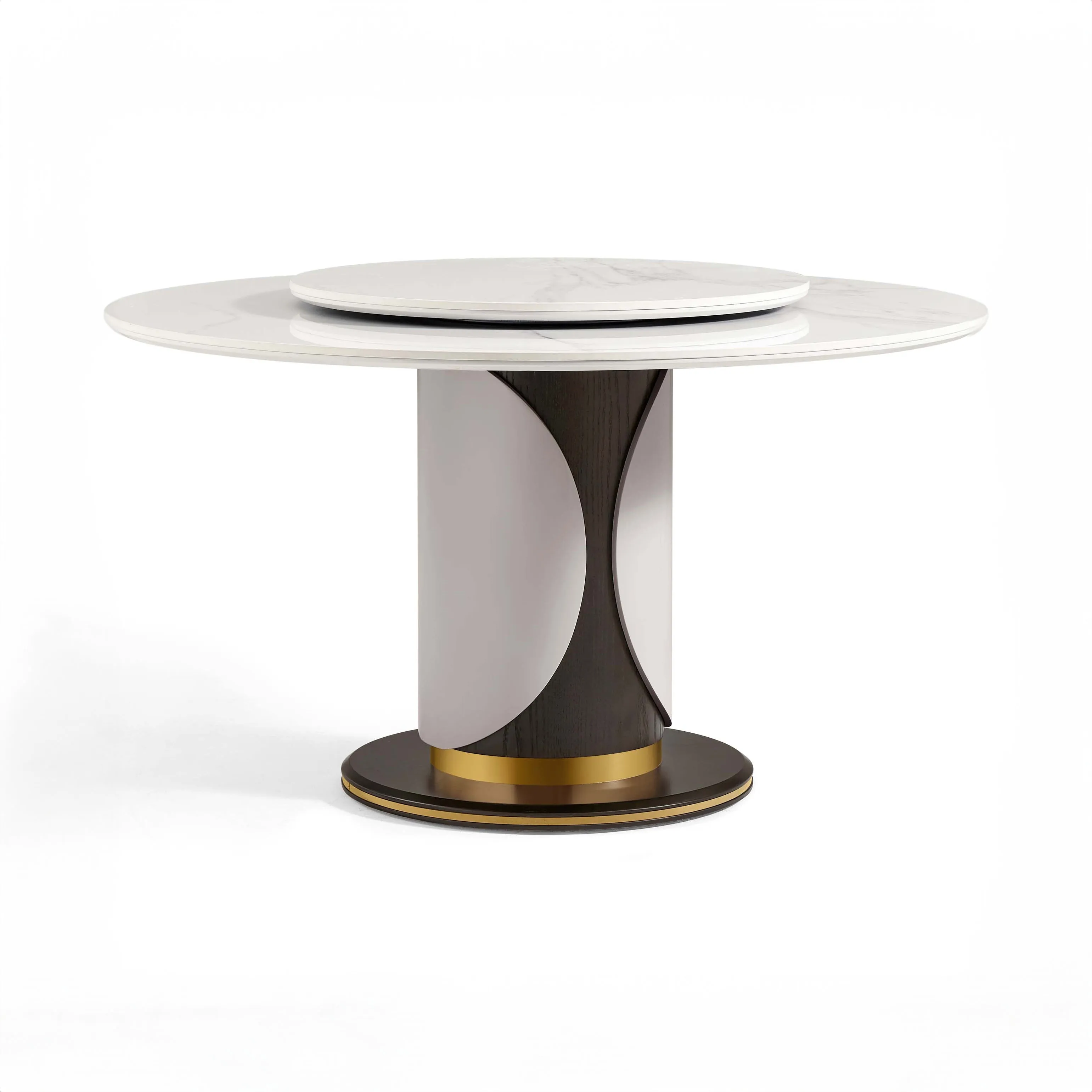 Luxurious MARBELLA Spin Rotating Glass Dining Table