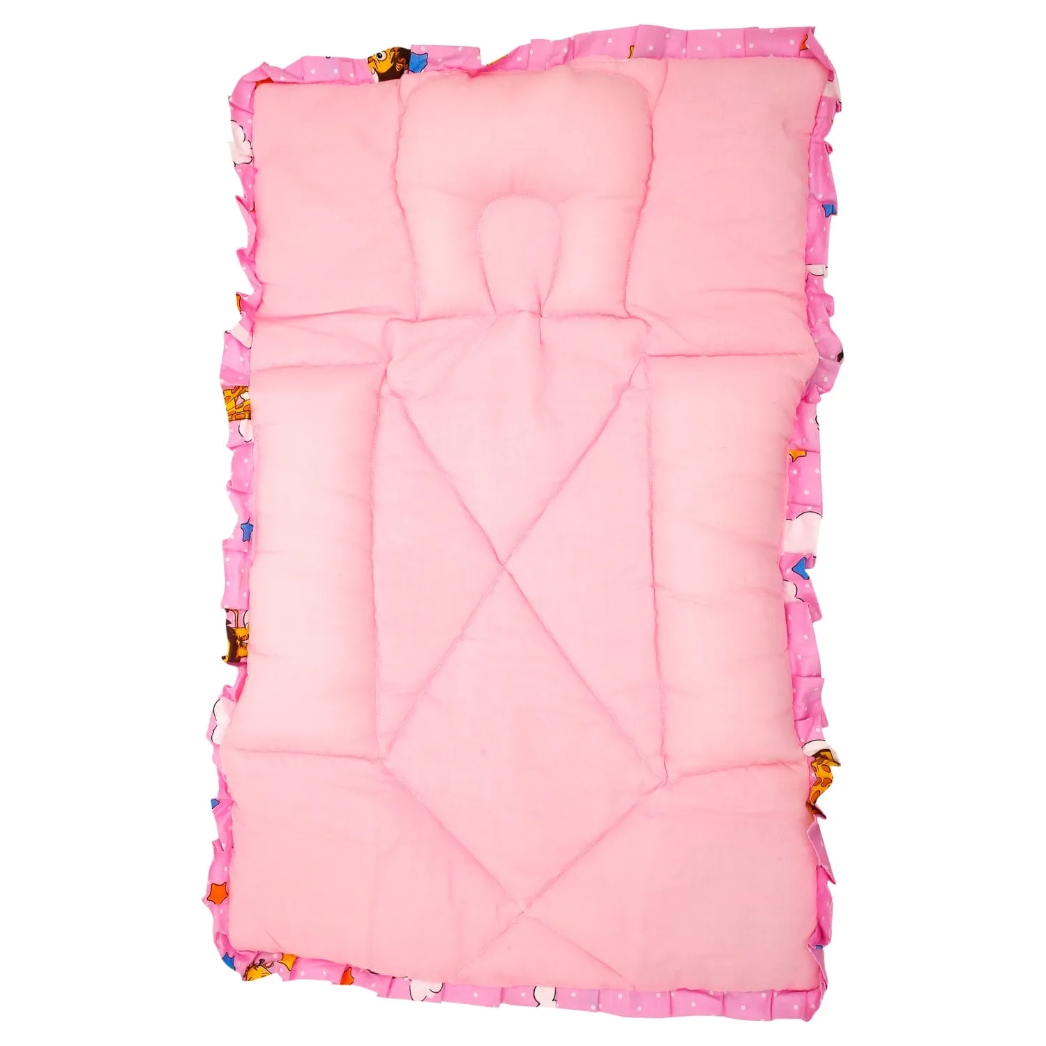 Mattress With Fixed Neck Pillow And Bolsters Flying Animals Pink