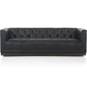 Maxx Leather 86" Sofa, Heirloom Black