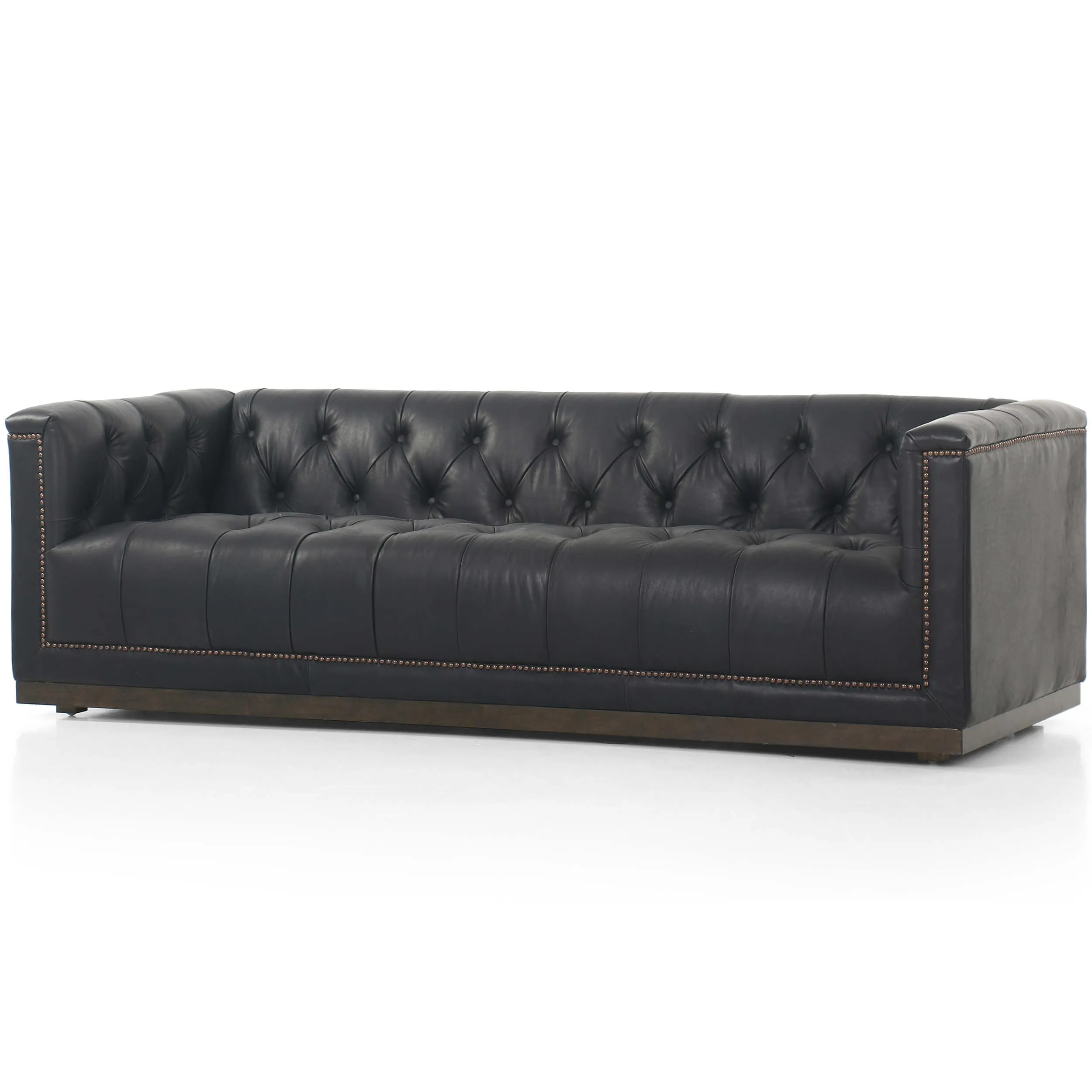 Maxx Leather 86" Sofa, Heirloom Black