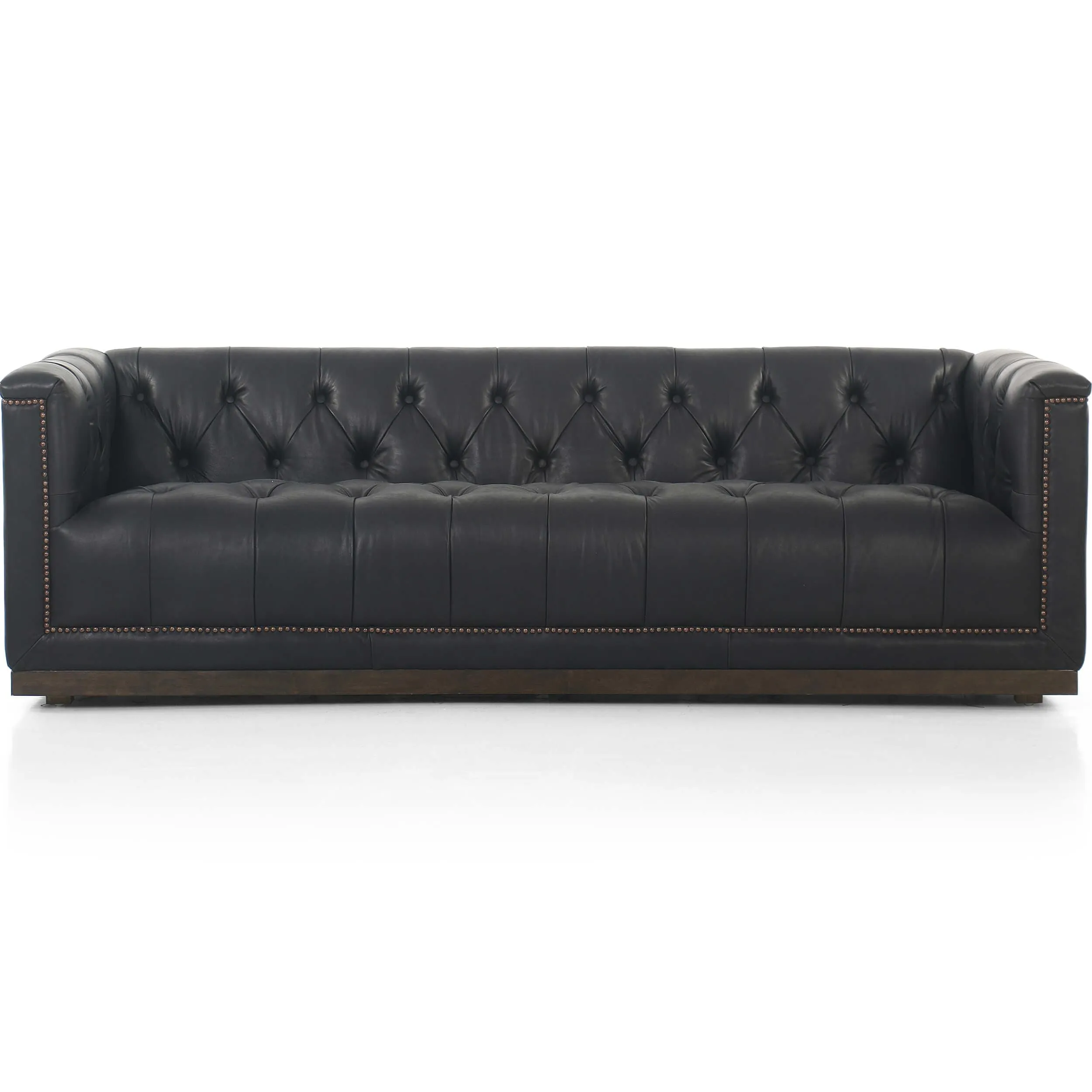 Maxx Leather 86" Sofa, Heirloom Black