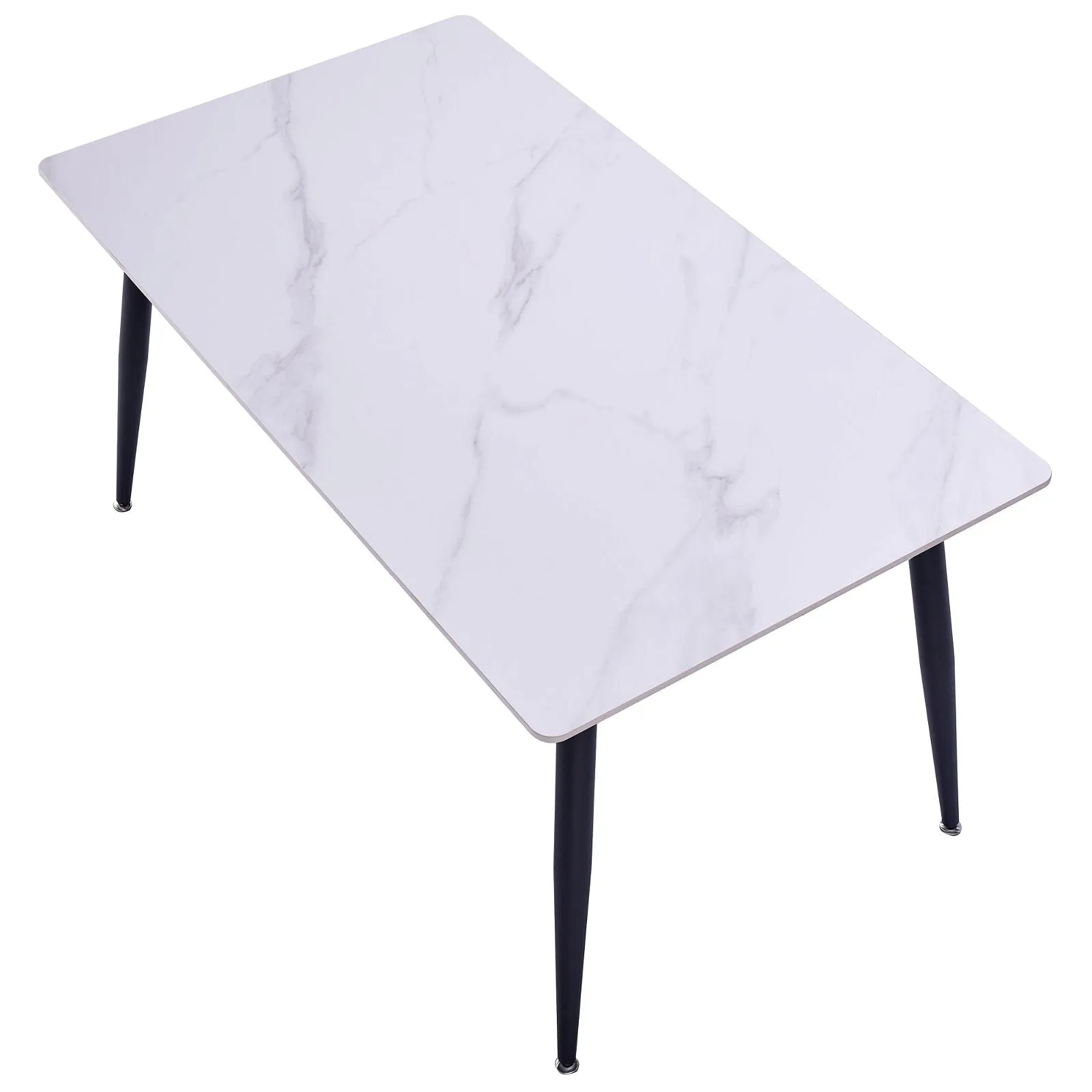 Mendy White Sintered Stone Dining Table with Metal Legs by Criterion™