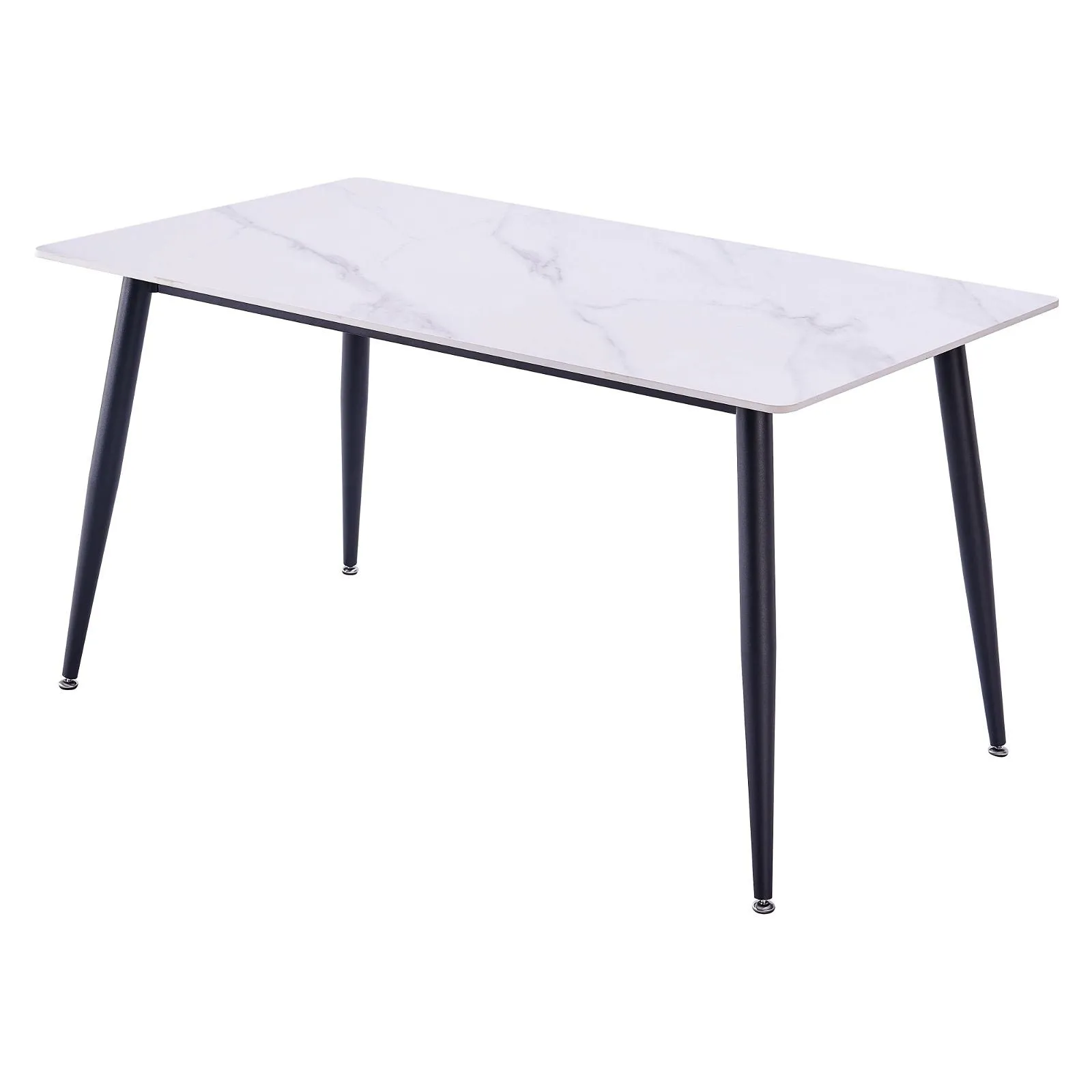 Mendy White Sintered Stone Dining Table with Metal Legs by Criterion™