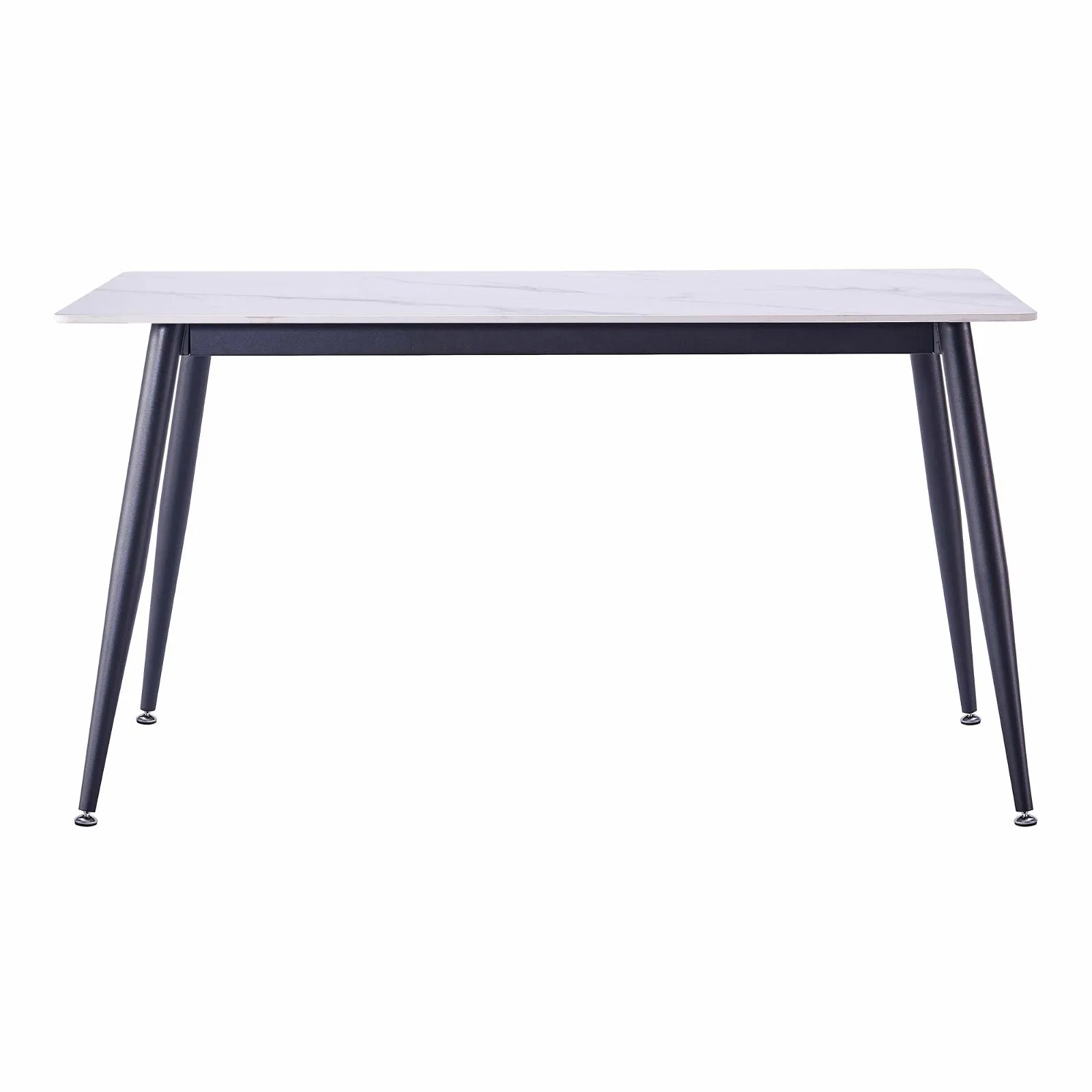 Mendy White Sintered Stone Dining Table with Metal Legs by Criterion™