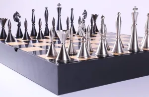 Metal Art Deco Chessmen on Storage Chest