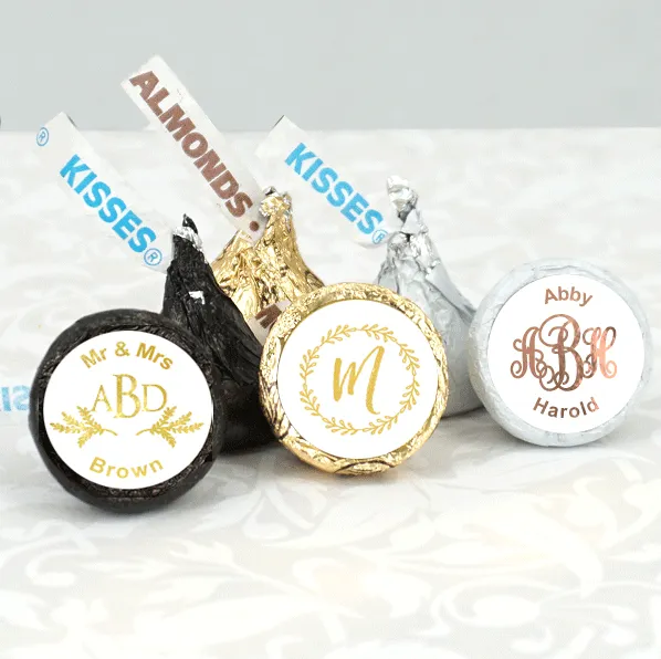 Metallic Hershey’s Kisses Favors - Monogram